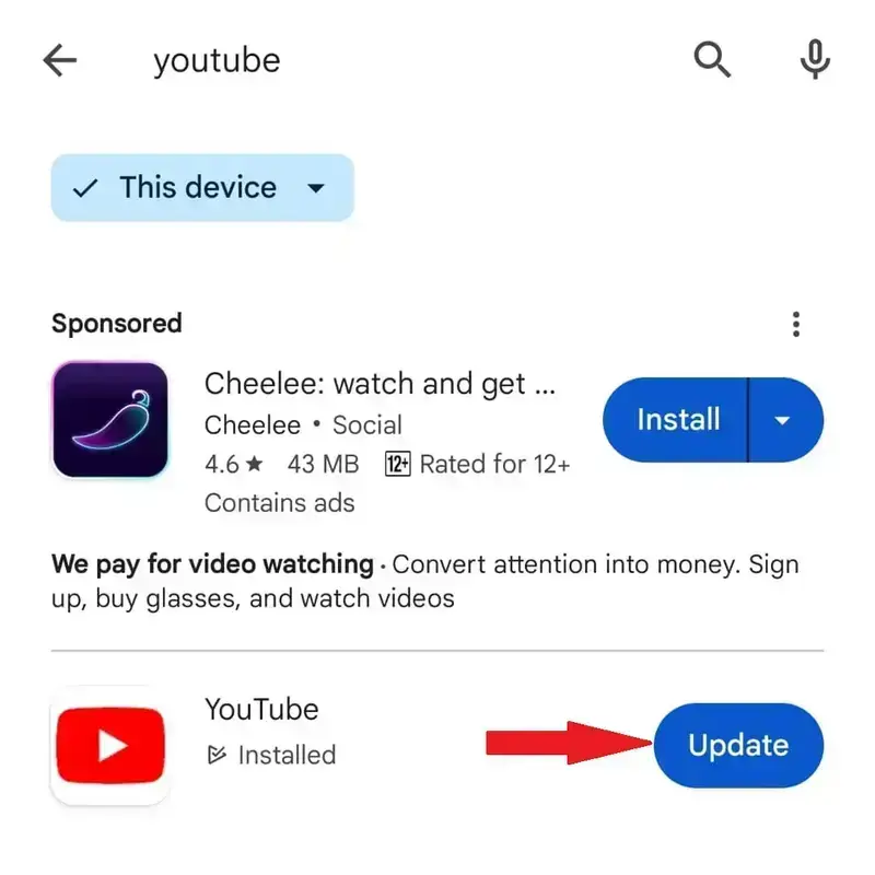 Update the YouTube App